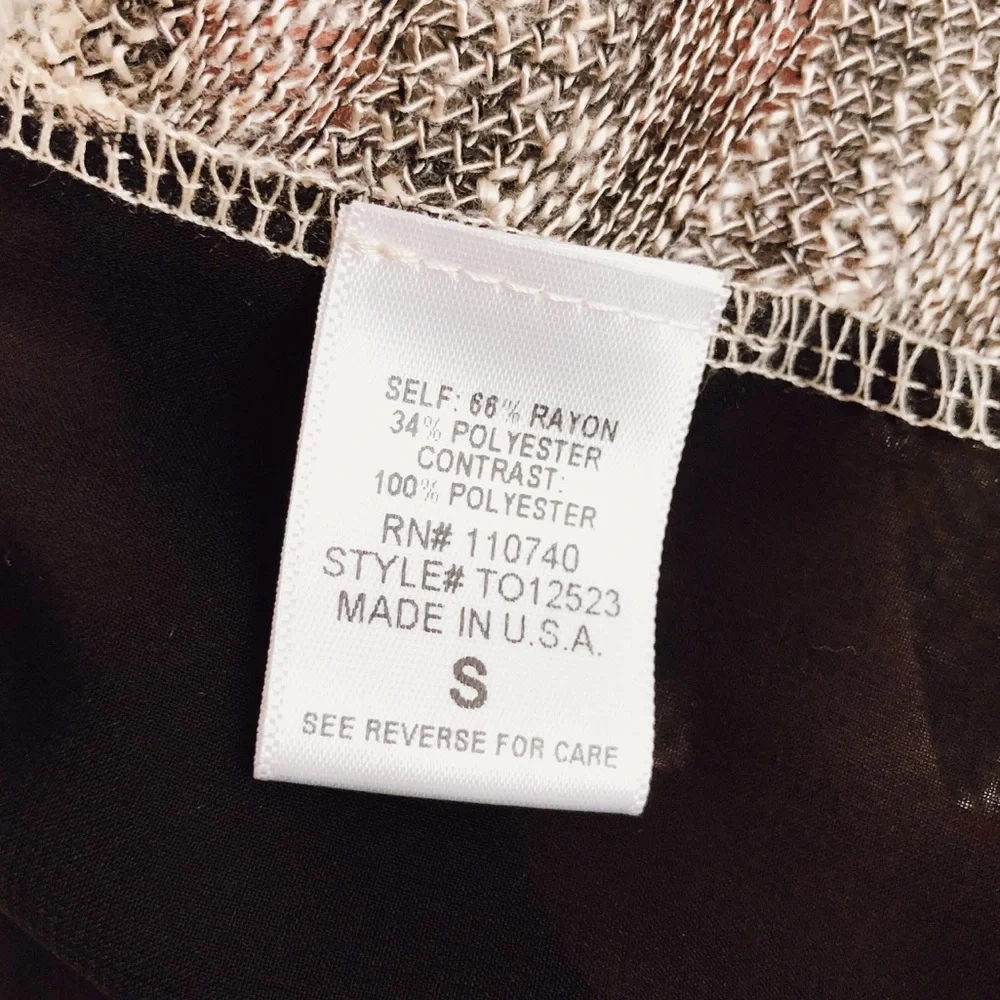 Yuni Los Angeles Embellished Sheer Back Sweater Grey Black Gray Women’s Small